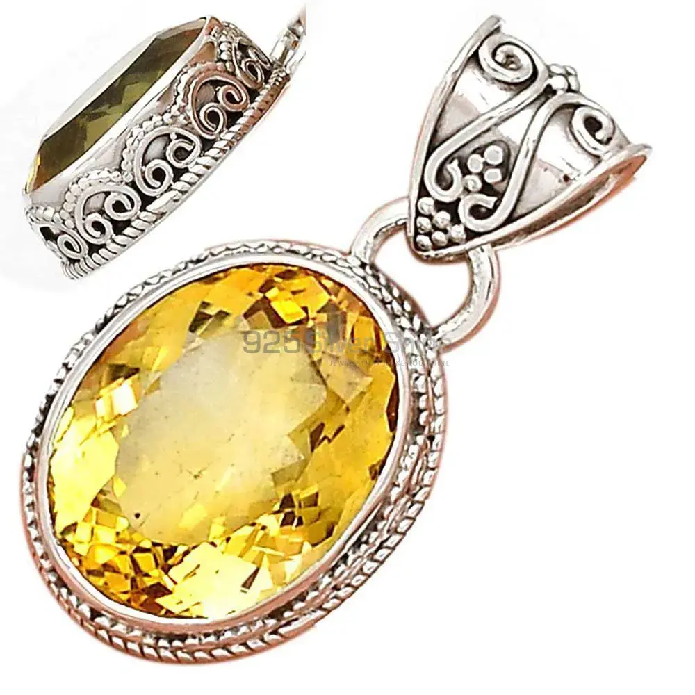 Citrine Gemstone Pendants In 925 Fine Silver Jewelry 925SP189-2_3