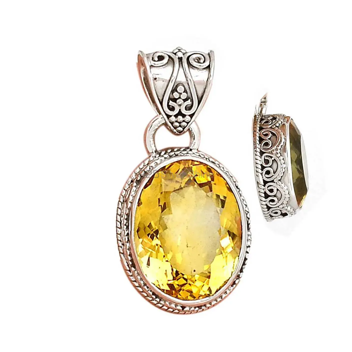 Citrine Gemstone Pendants In 925 Fine Silver Jewelry 925SP189-2_4