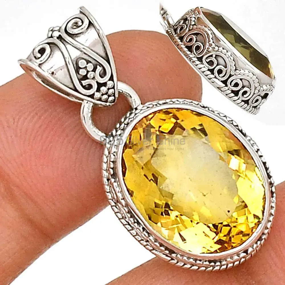 Citrine Gemstone Pendants In 925 Fine Silver Jewelry 925SP189-2_5