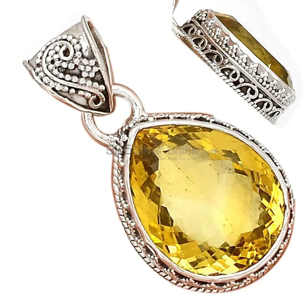Citrine Gemstone Pendants In 925 Fine Silver Jewelry 925SP189-2_6