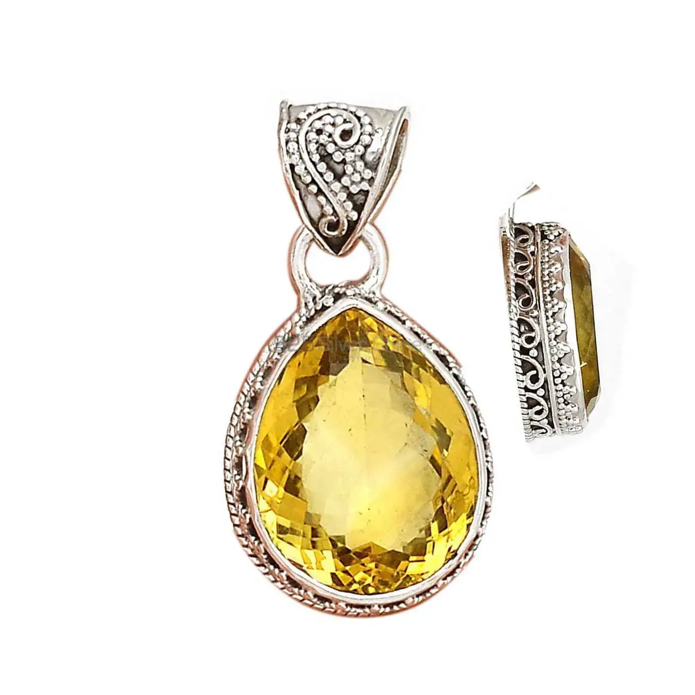 Citrine Gemstone Pendants In 925 Fine Silver Jewelry 925SP189-2_8