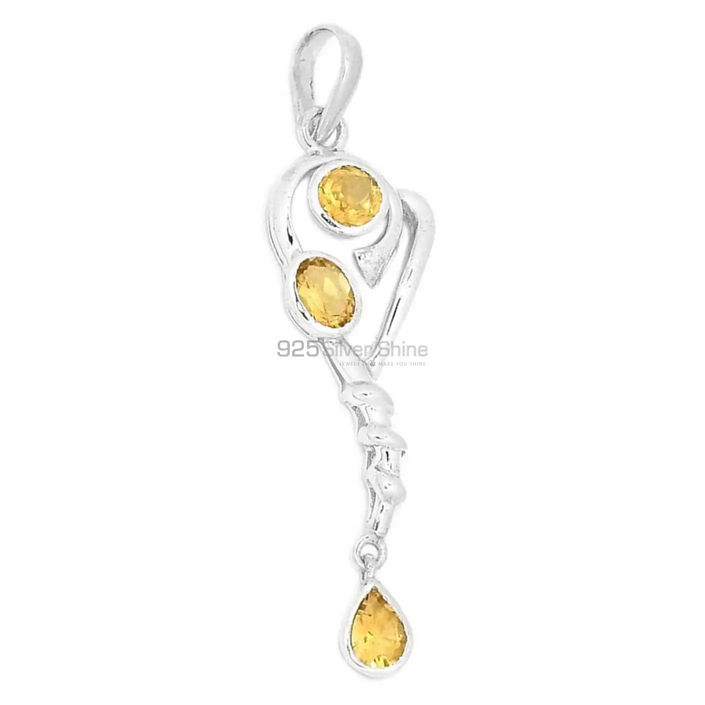 Citrine Gemstone Pendants In Fine Sterling Silver Jewelry 925SSP333-3_0