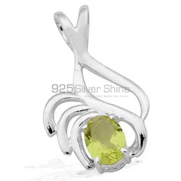Fine Sterling Silver Pendants In Lemon Quartz Gemstone Jewelry 925SP1528_0