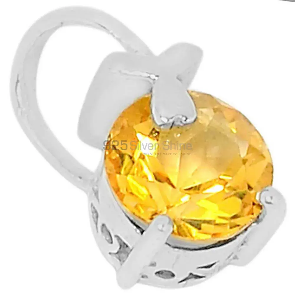 Fine Sterling Silver Pendants In Citrine Gemstone Jewelry 925SSP325-2_0