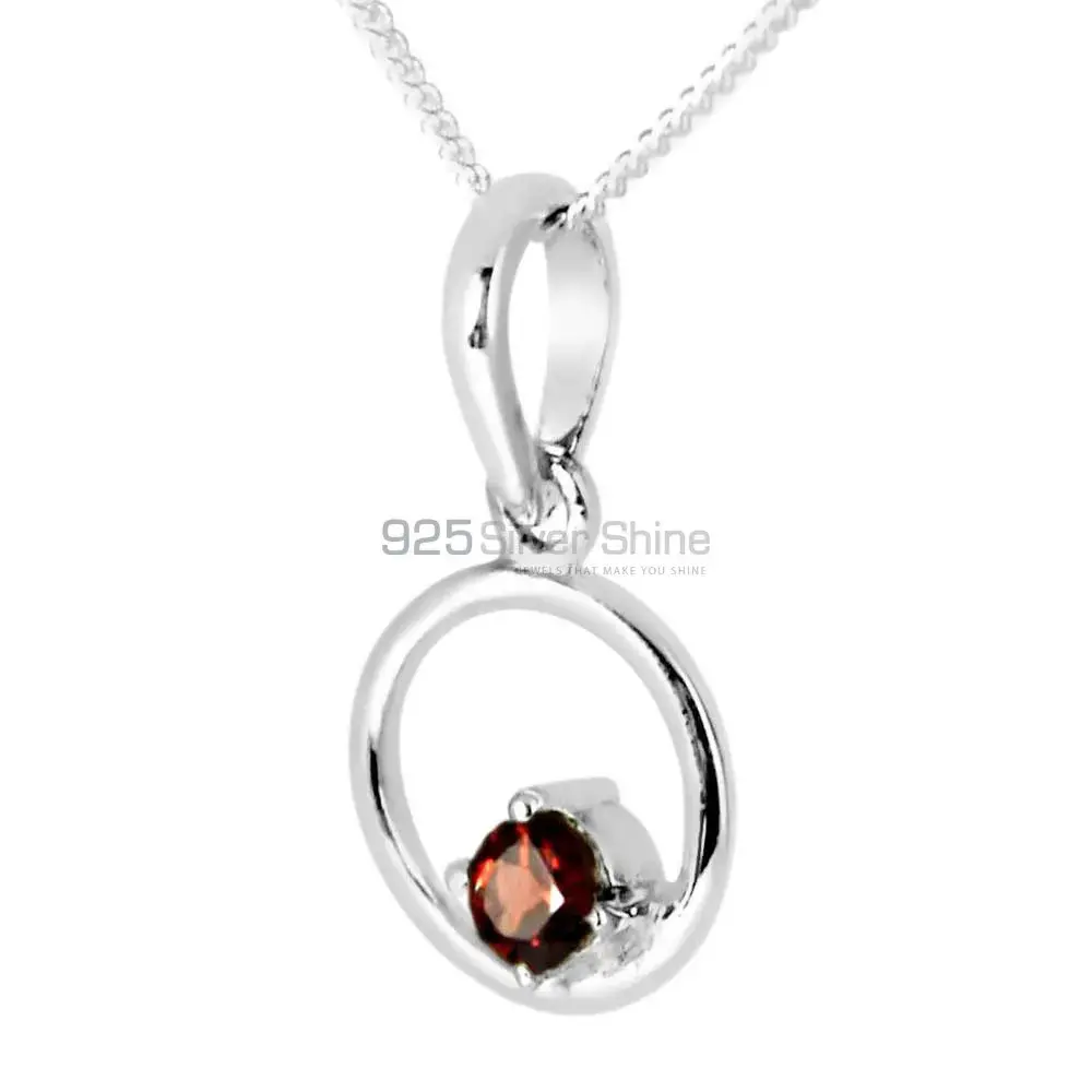 Fine Sterling Silver Pendants In Garnet Gemstone Jewelry 925SP247-3_0
