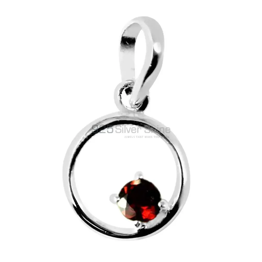Fine Sterling Silver Pendants In Garnet Gemstone Jewelry 925SP247-3_1