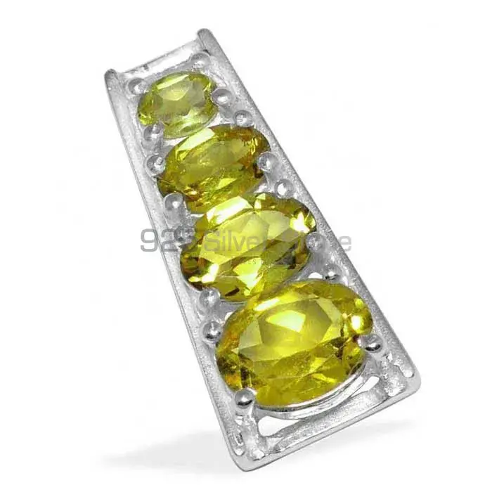 Fine Sterling Silver Pendants In Lemon Topaz Gemstone Jewelry 925SP1428_0
