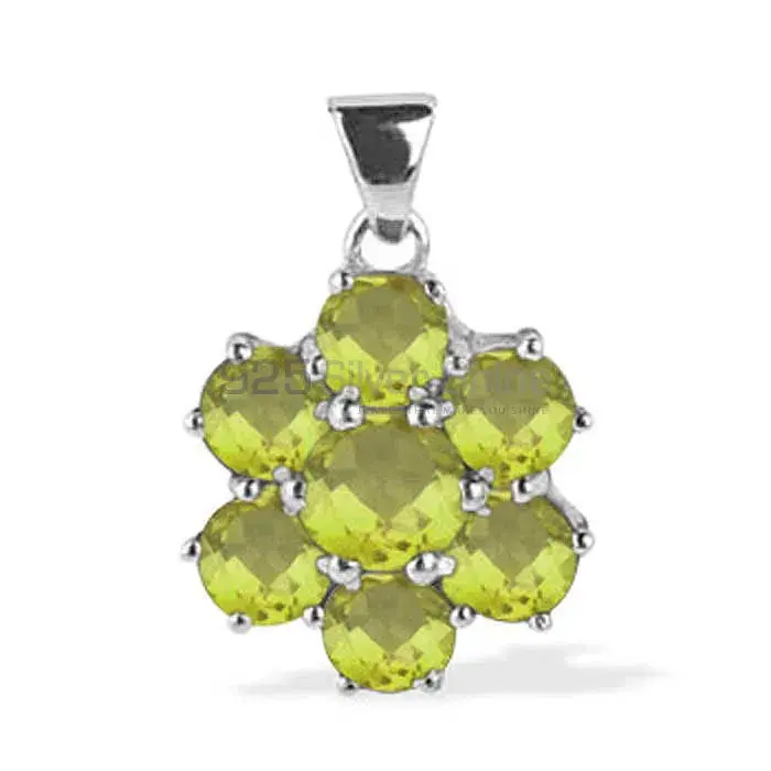 Fine Sterling Silver Pendants In Peridot Gemstone Jewelry 925SP1628