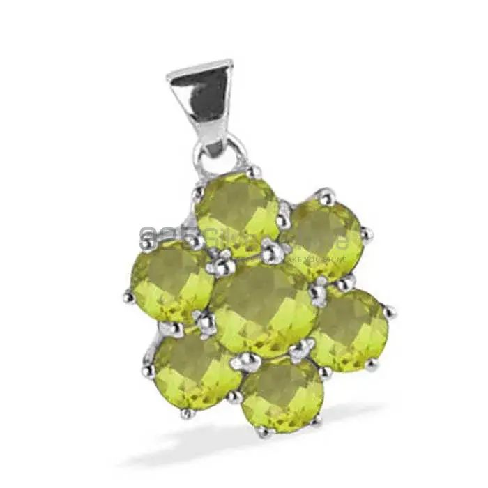 Fine Sterling Silver Pendants In Peridot Gemstone Jewelry 925SP1628_0