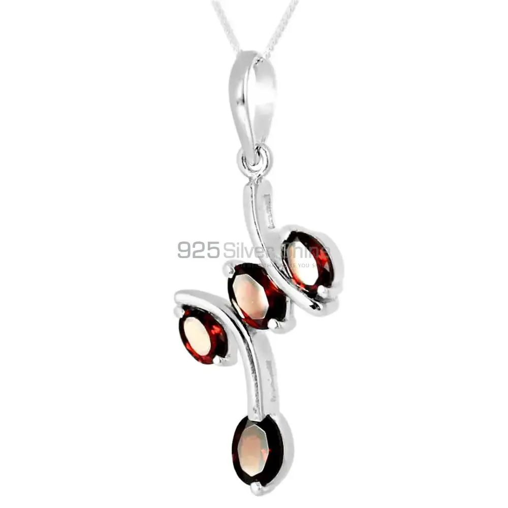 Garnet Gemstone Pendants In Fine Sterling Silver Jewelry 925SP243-5_0