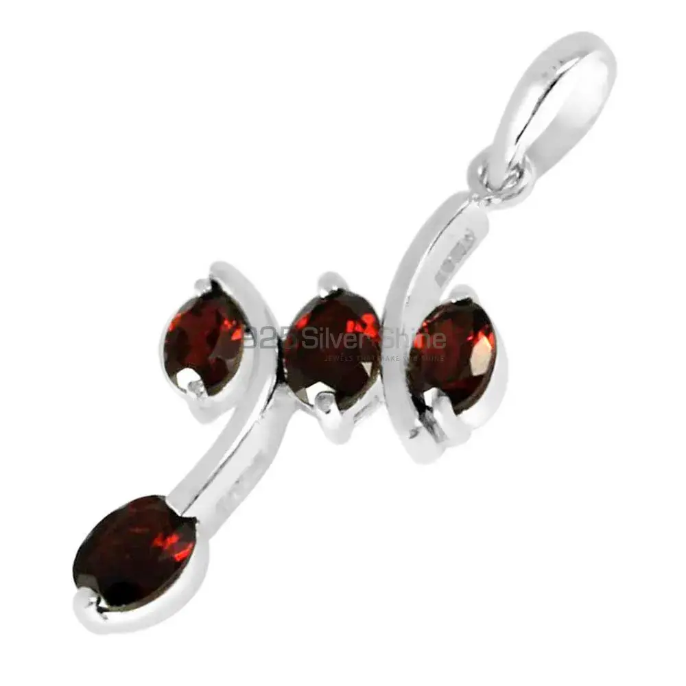 Garnet Gemstone Pendants In Fine Sterling Silver Jewelry 925SP243-5_1