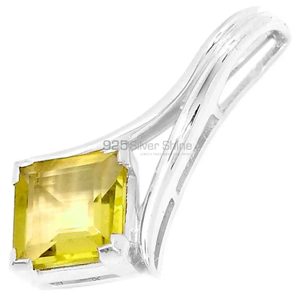 Lemon Quartz Gemstone Handmade Pendants In Solid Sterling Silver Jewelry 925SP295-2_0
