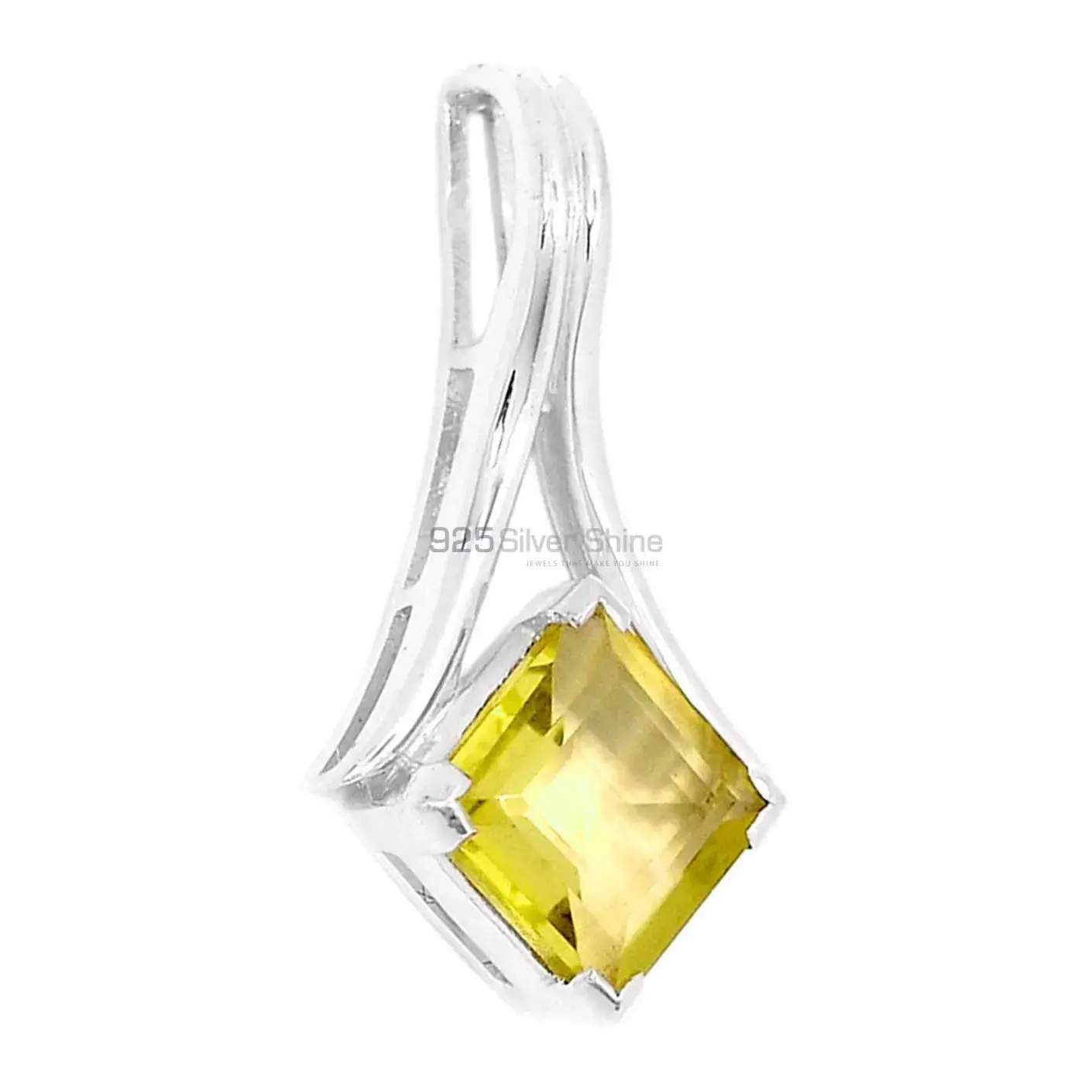 Lemon Quartz Gemstone Handmade Pendants In Solid Sterling Silver Jewelry 925SP295-2_1