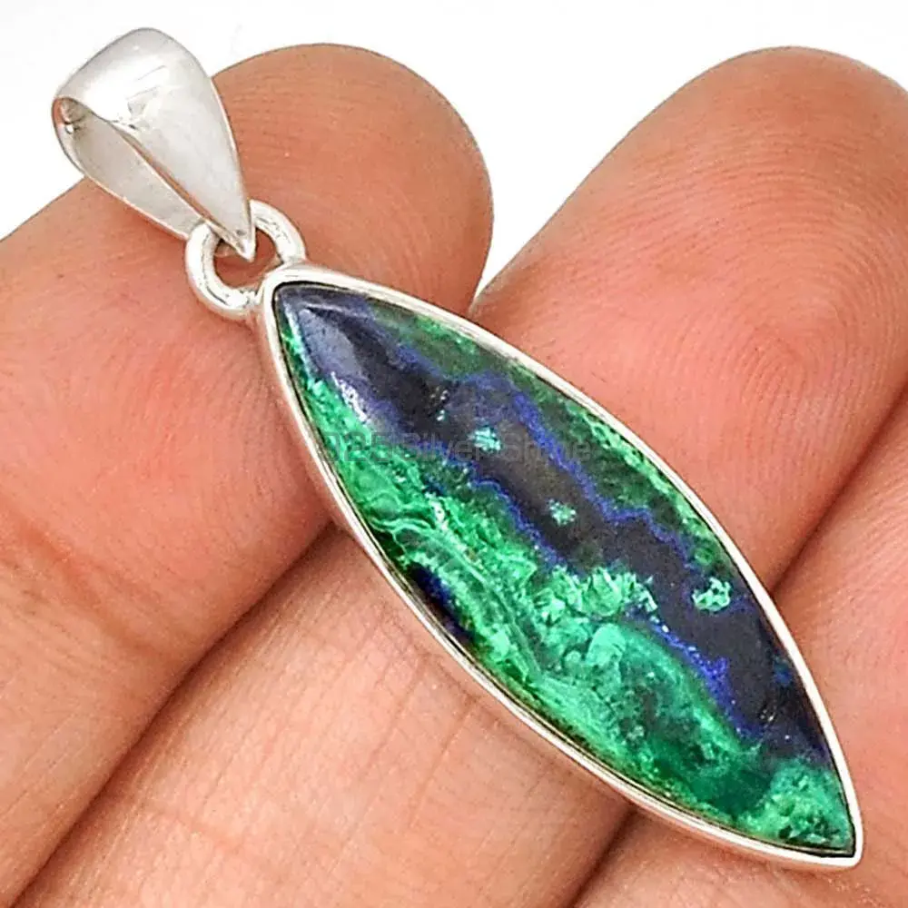 Malachite in Chrysocolla Gemstone Pendants In 925 Solid Silver Jewelry 925SP137_1
