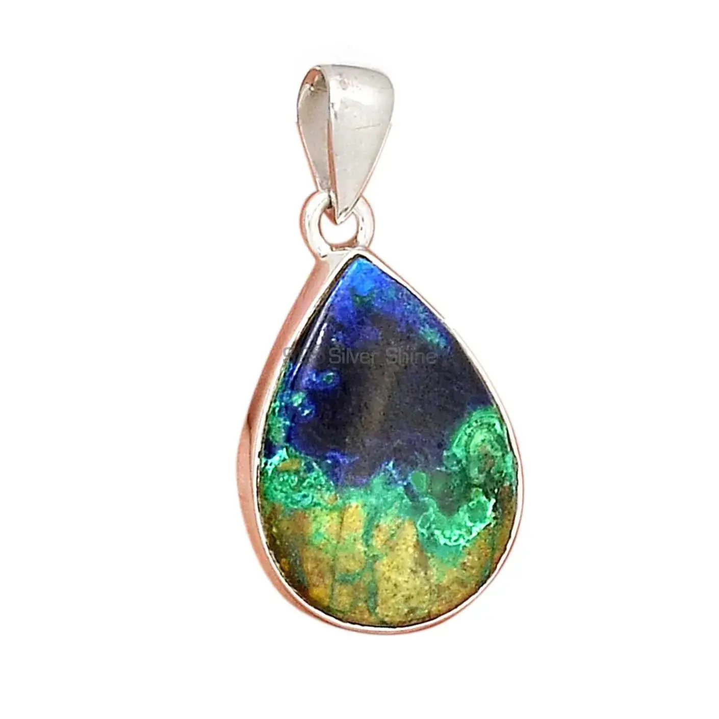 Malachite in Chrysocolla Gemstone Pendants In 925 Solid Silver Jewelry 925SP137_12