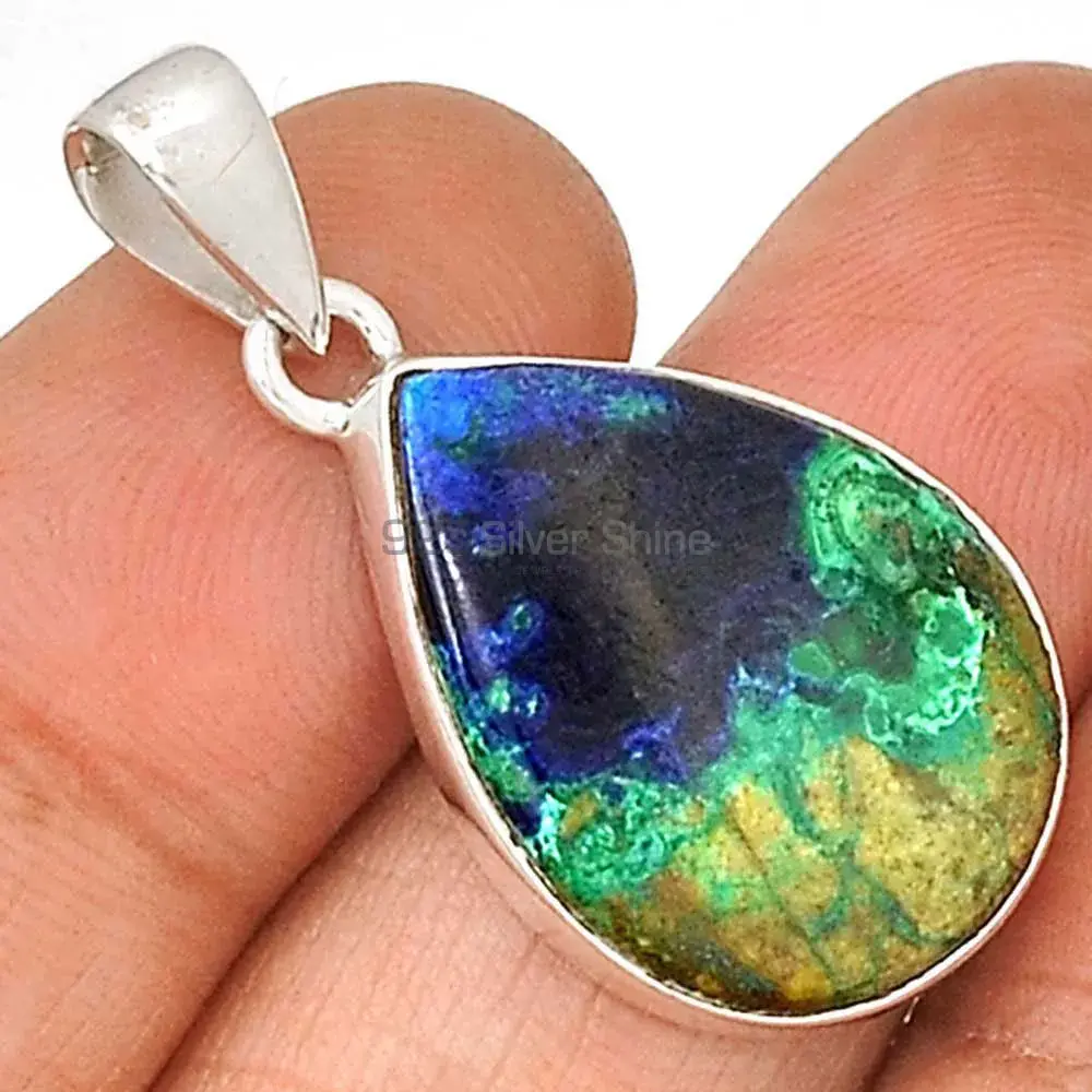 Malachite in Chrysocolla Gemstone Pendants In 925 Solid Silver Jewelry 925SP137_4