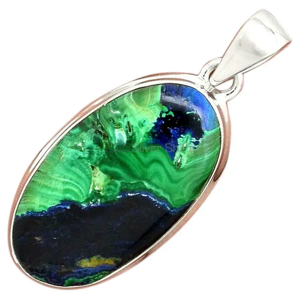 Malachite in Chrysocolla Gemstone Pendants In 925 Solid Silver Jewelry 925SP137_7