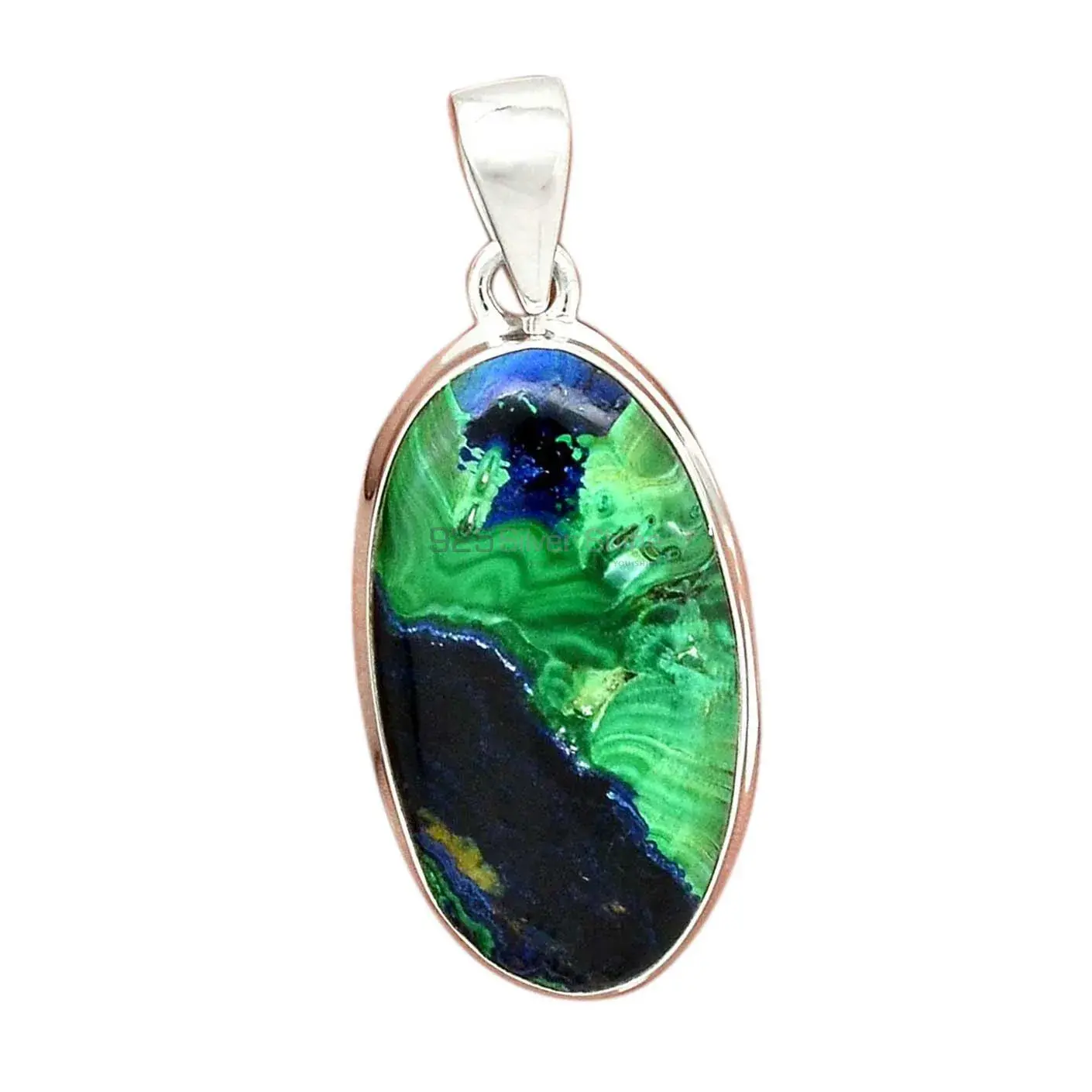 Malachite in Chrysocolla Gemstone Pendants In 925 Solid Silver Jewelry 925SP137_8