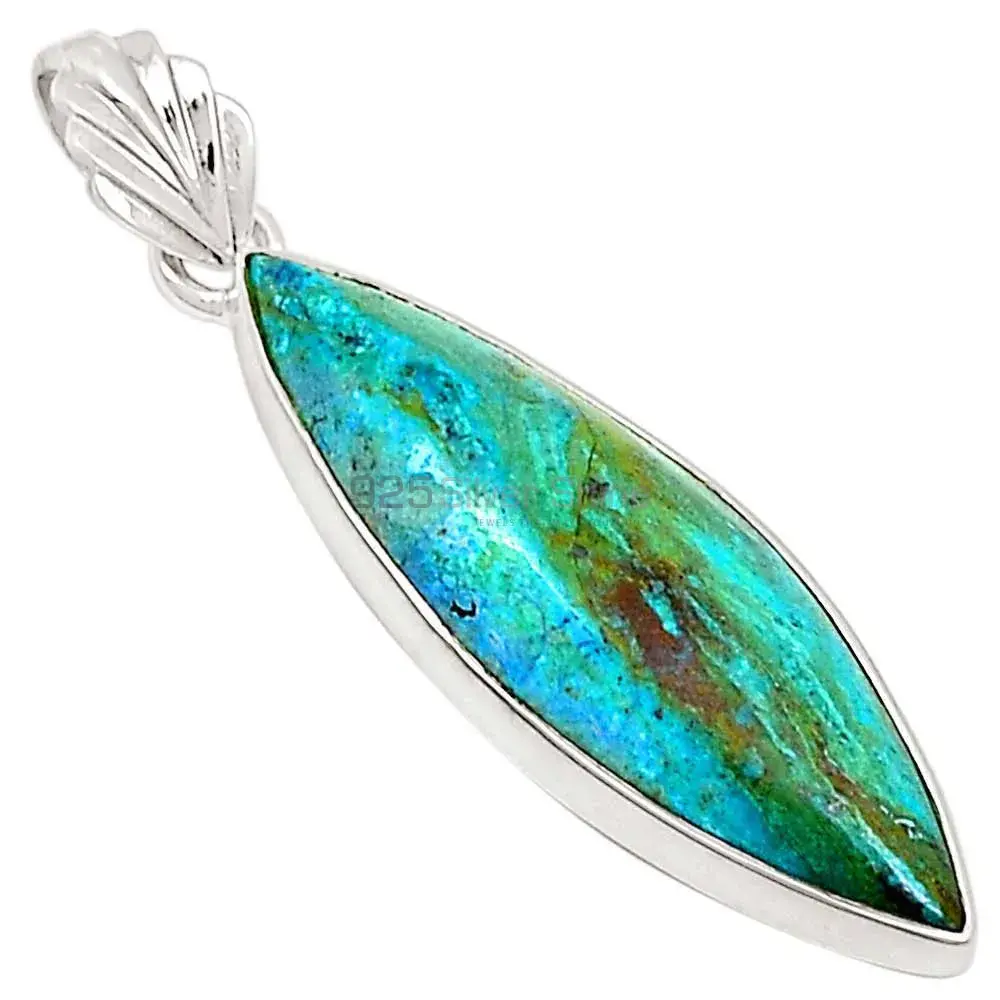 Malachite In Chrysocolla Gemstone Pendants In 925 Solid Silver Jewelry 925SP184_11