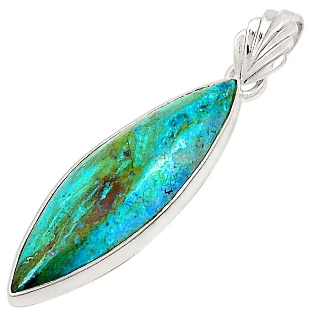 Malachite In Chrysocolla Gemstone Pendants In 925 Solid Silver Jewelry 925SP184_3