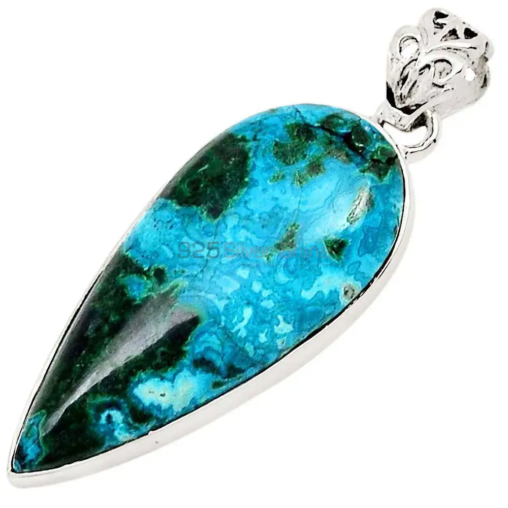 Malachite In Chrysocolla Gemstone Pendants In 925 Solid Silver Jewelry 925SP184_6