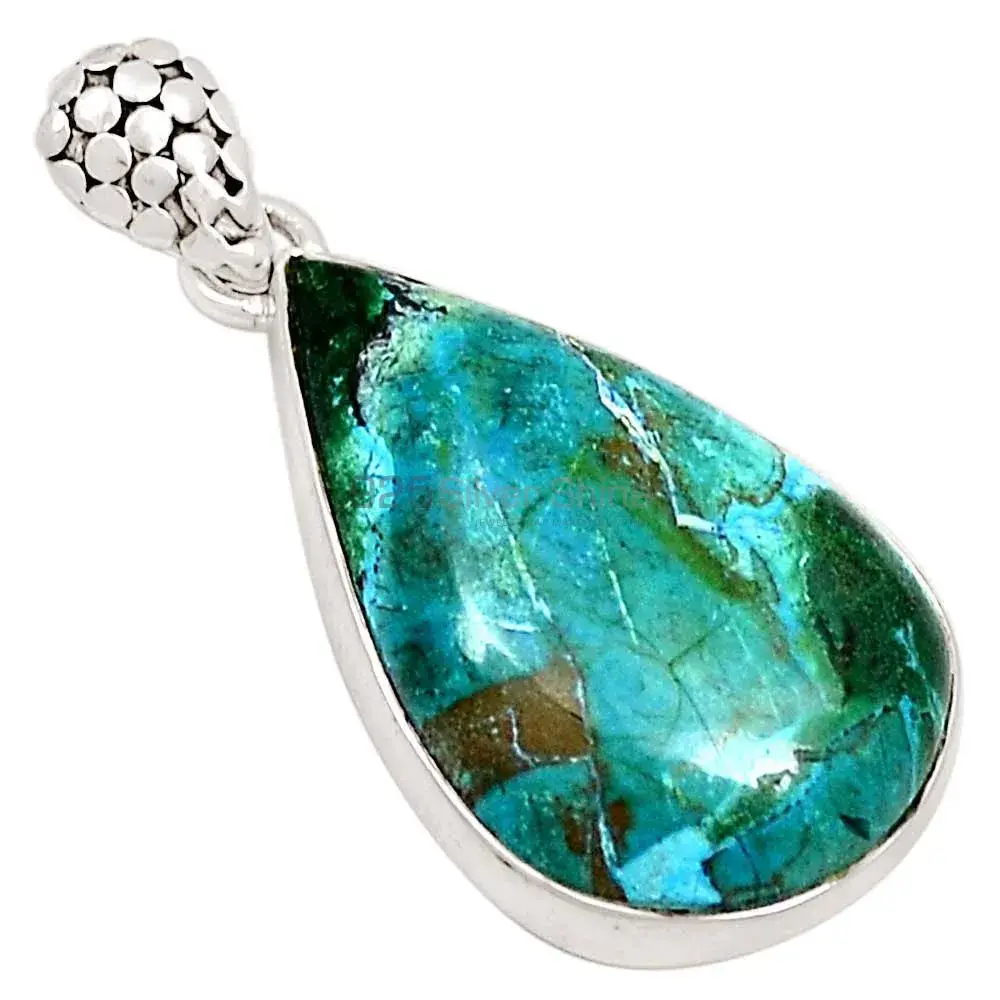 Malachite In Chrysocolla Gemstone Pendants In 925 Solid Silver Jewelry 925SP184_8
