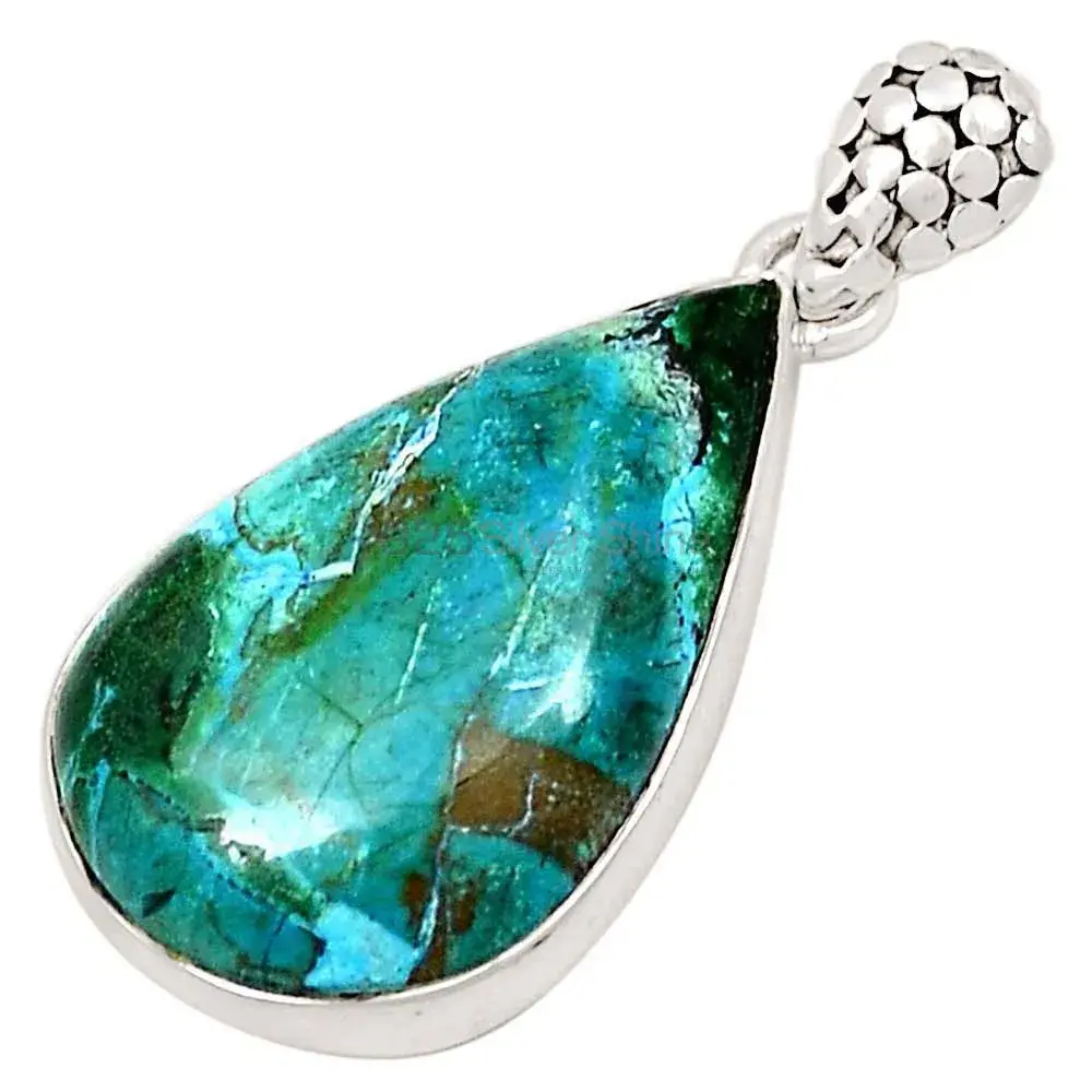 Malachite In Chrysocolla Gemstone Pendants In 925 Solid Silver Jewelry 925SP184_9