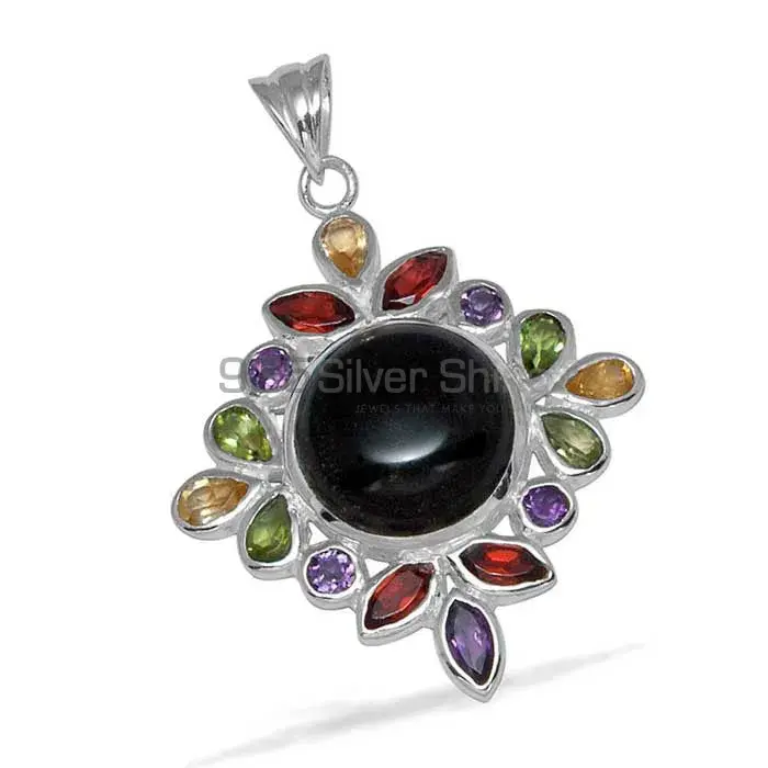Multi Gemstone Handmade Pendants In Solid Sterling Silver Jewelry 925SP1447_1