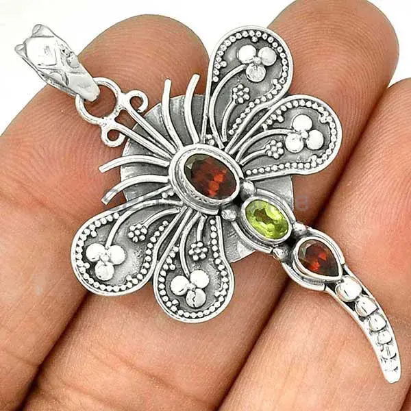 Multi Gemstone Pendants In 925 Solid Silver Jewelry 925SP30-2_1