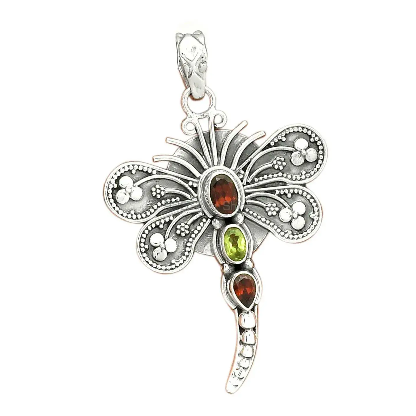 Multi Gemstone Pendants In 925 Solid Silver Jewelry 925SP30-2_2