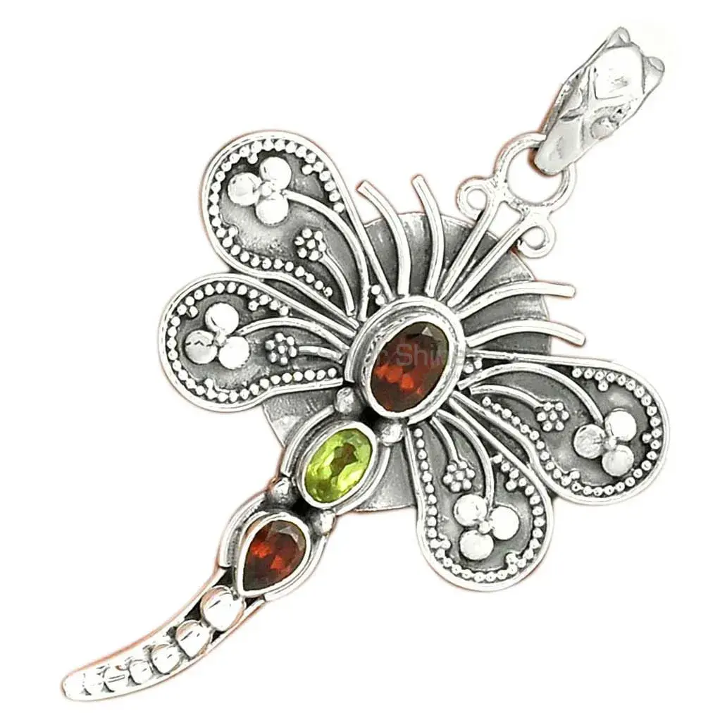 Multi Gemstone Pendants In 925 Solid Silver Jewelry 925SP30-2_3