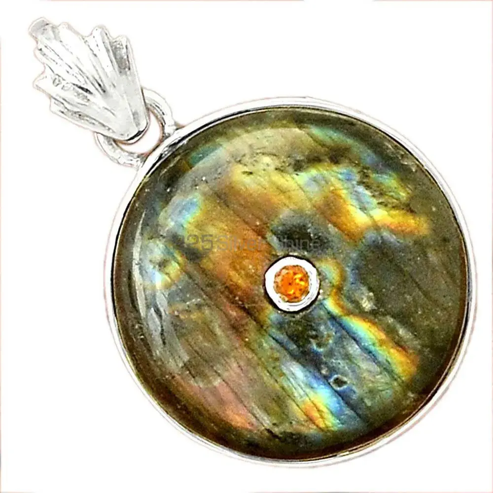 Multi Gemstone Pendants In 925 Solid Silver Jewelry 925SP70-11_1
