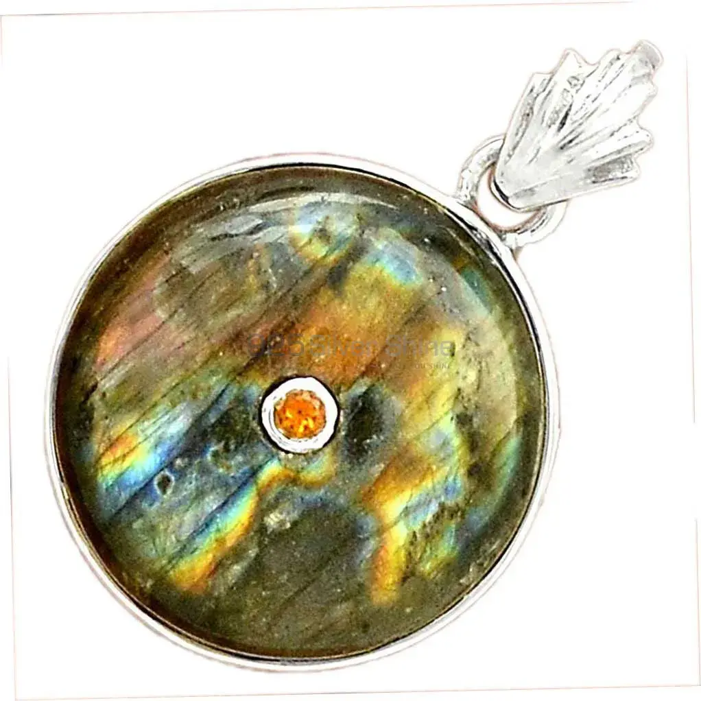 Multi Gemstone Pendants In 925 Solid Silver Jewelry 925SP70-11_2