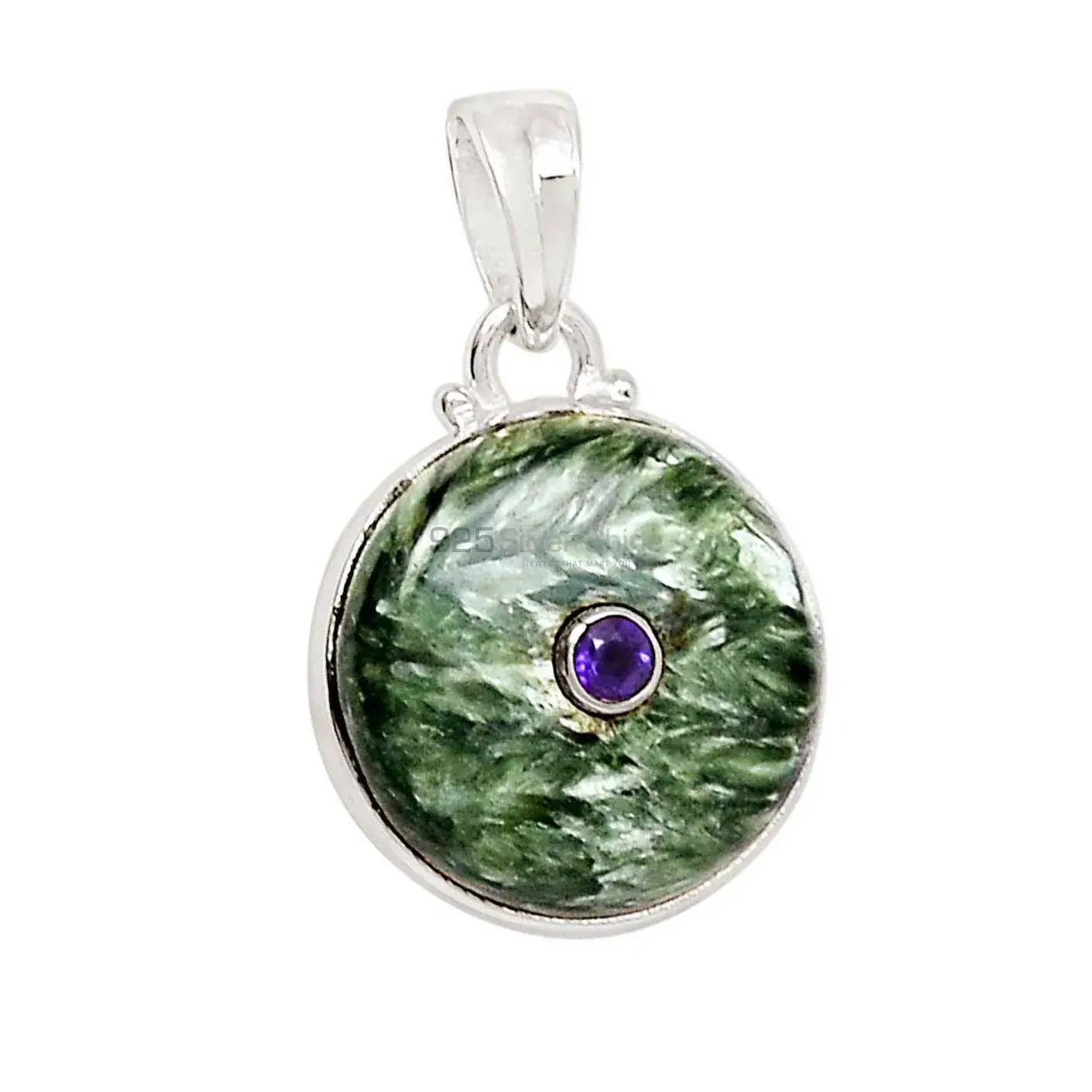 Multi Gemstone Pendants In Fine Sterling Silver Jewelry 925SP70-5_2