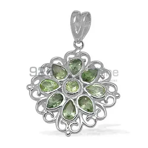 Peridot Gemstone Handmade Pendants In Solid Sterling Silver Jewelry 925SP1397_0