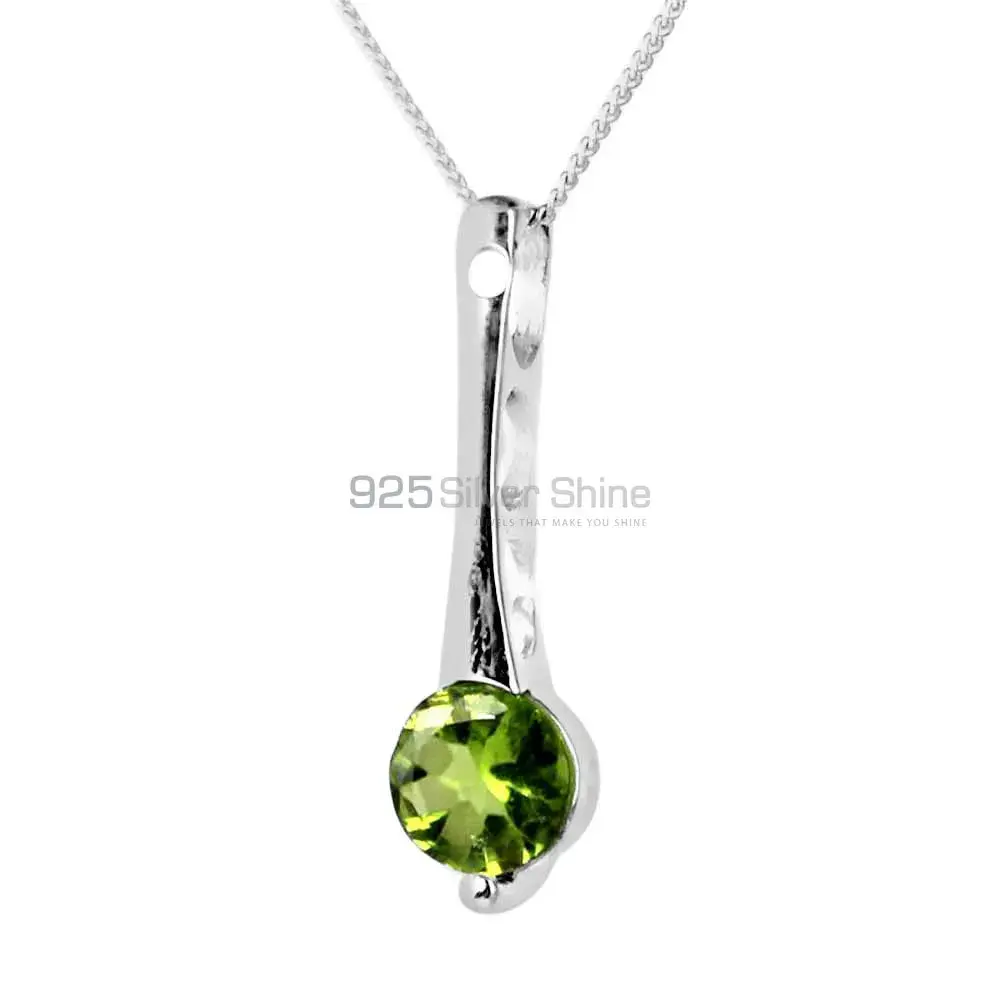 Peridot Gemstone Handmade Pendants In Solid Sterling Silver Jewelry 925SP233-5_0