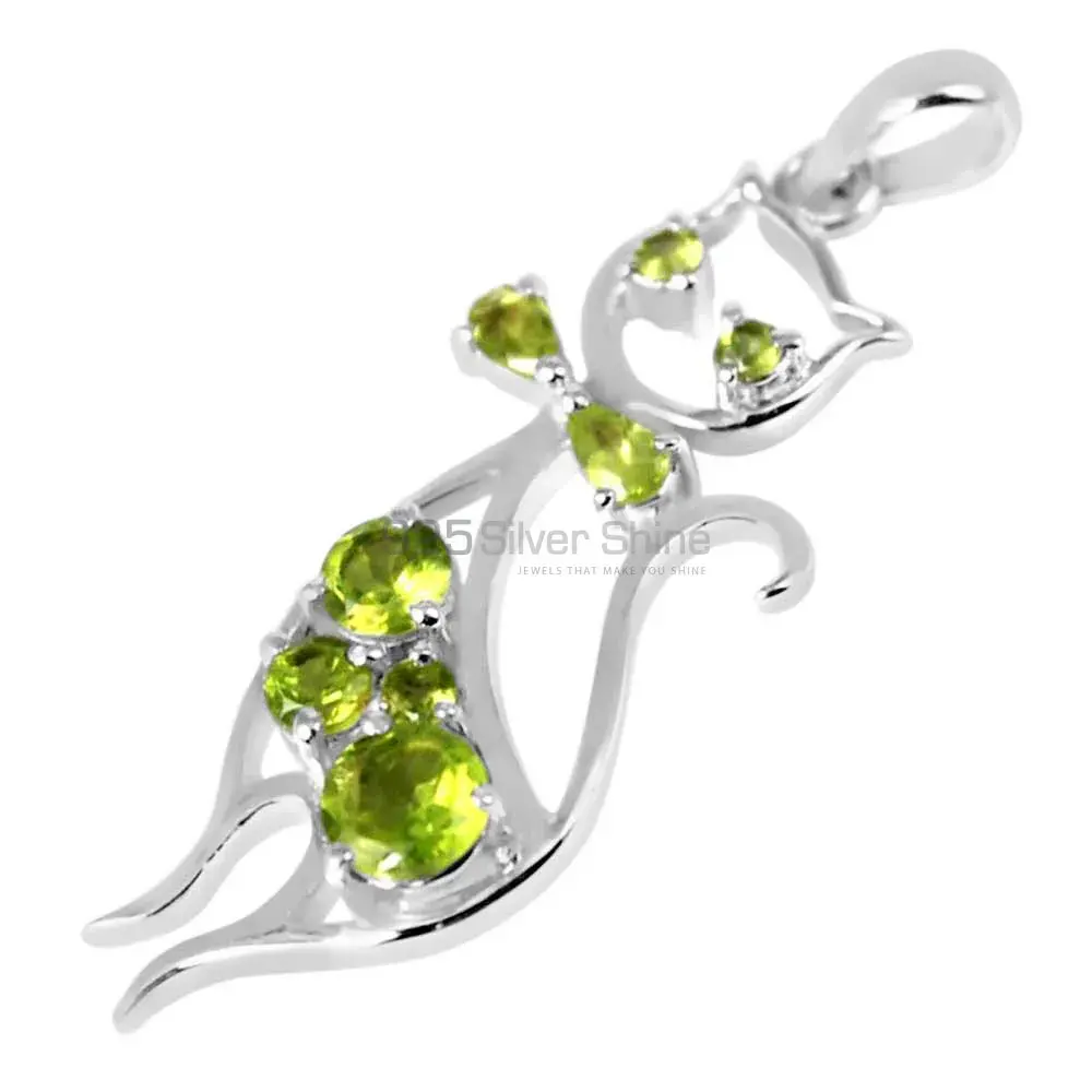 Peridot Gemstone Pendants In 925 Solid Silver Jewelry 925SP244-4_1