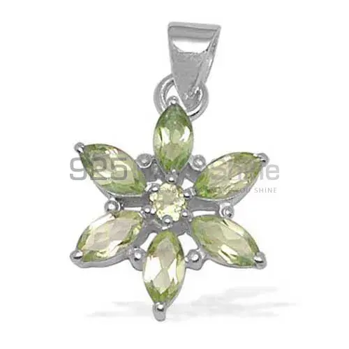 Peridot Gemstone Pendants In 925 Fine Silver Jewelry 925SP1415