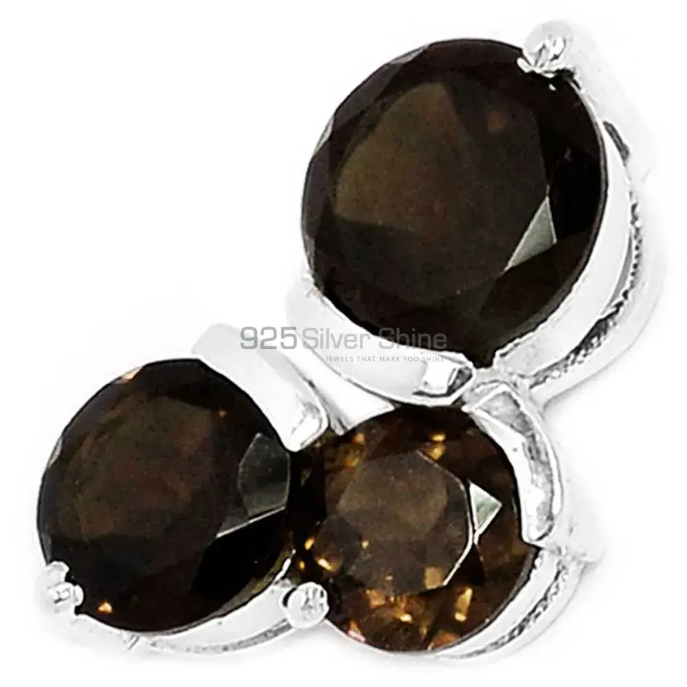 Smokey Gemstone Pendants In 925 Solid Silver Jewelry 925SP298-1_0
