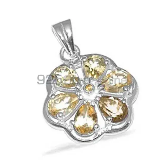 Solid Sterling Silver Handmade Pendants In Citrine Gemstone Jewelry 925SP1372_0