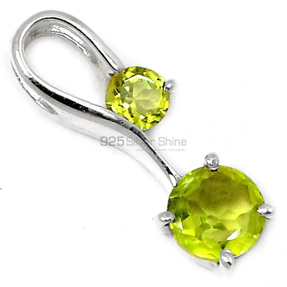 Solid Sterling Silver Handmade Pendants In Peridot Gemstone Jewelry 925SSP340-3_0
