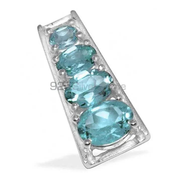925 Fine Silver Pendants In Blue Topaz Gemstone Jewelry 925SP1425_1