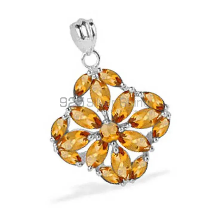 925 Fine Silver Pendants In Citrine Gemstone Jewelry 925SP1625_0