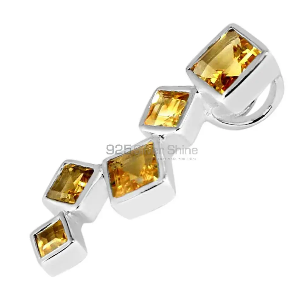 925 Fine Silver Pendants In Citrine Gemstone Jewelry 925SP246-6_1