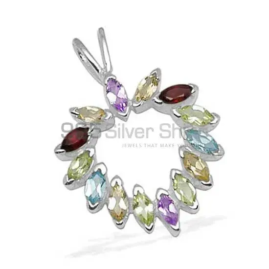 925 Fine Silver Pendants In Multi Gemstone Jewelry 925SP1375_0