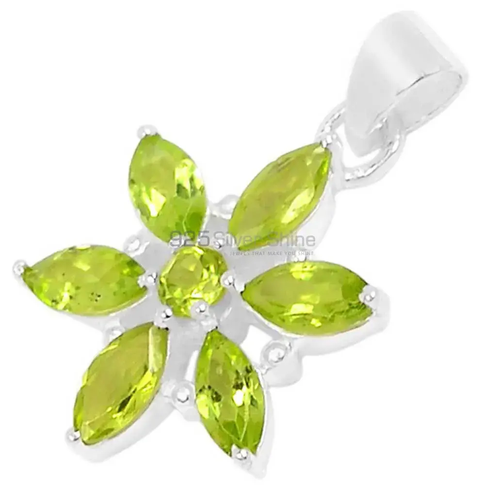925 Fine Silver Pendants In Peridot Gemstone Jewelry 925SSP313-5_1