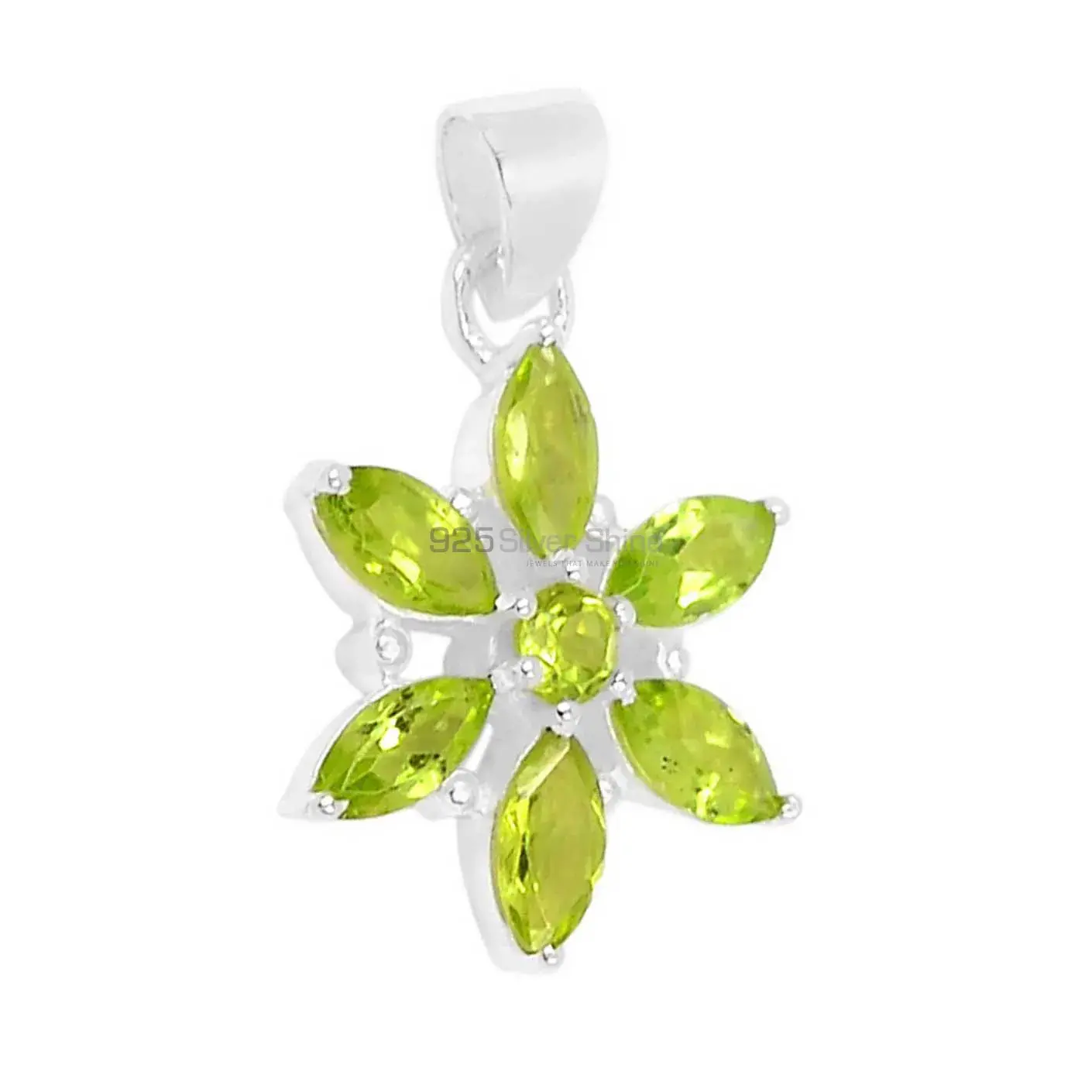 925 Fine Silver Pendants In Peridot Gemstone Jewelry 925SSP313-5_2