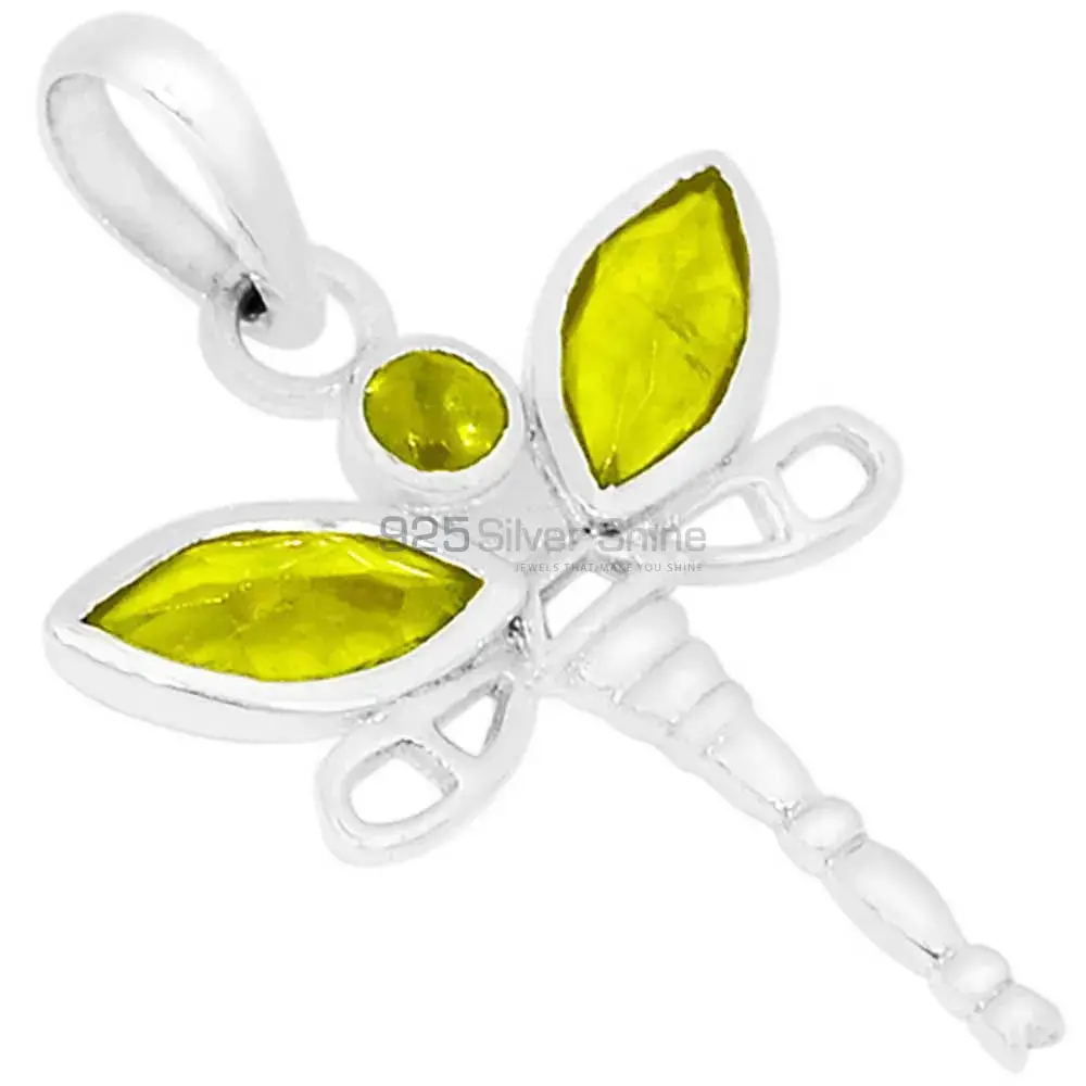 925 Fine Silver Pendants In Peridot Gemstone Jewelry 925SSP324-5_0