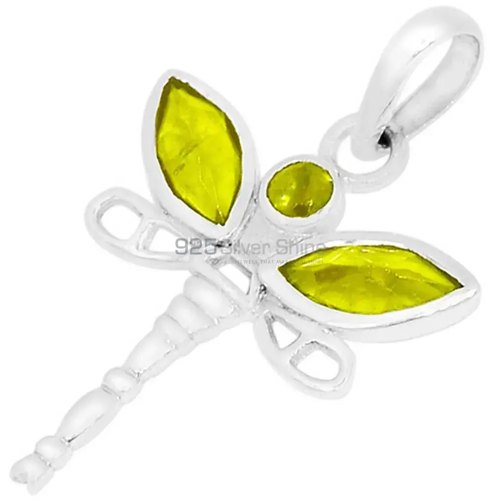 925 Fine Silver Pendants In Peridot Gemstone Jewelry 925SSP324-5_1