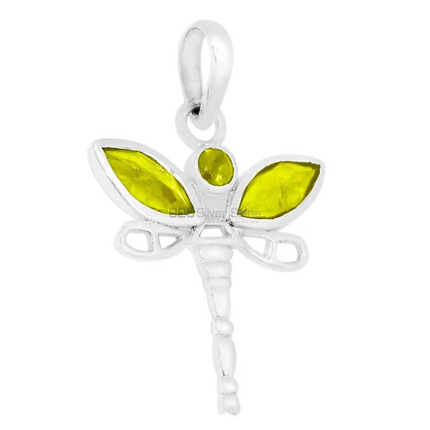 925 Fine Silver Pendants In Peridot Gemstone Jewelry 925SSP324-5_2